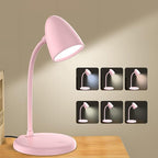 LED Desk Lamp for Home Office,3 Light Colors,Flexible Gooseneck Table Lamp,Dimmable Reading Light for Bedside Small Desk Lamp for College Dorm Room,Bedroom Desk Light Pink