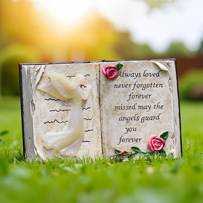 Outdoor Solar Angel Garden Stakes Lights, Waterproof Memorial Grave Decorations Gifts for Cemetery Outdoors Lawn Yard Home Patio Decor