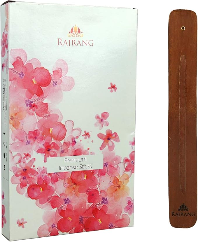 RAJRANG Hand Rolled Natural Incense Sticks - Pack of 10 with Scented Flavors, Nag Champa, Sandalwood, Lavender, Oudh, Favorite, Rose, Frankincense, Lemongrass, Citronella, Saffron