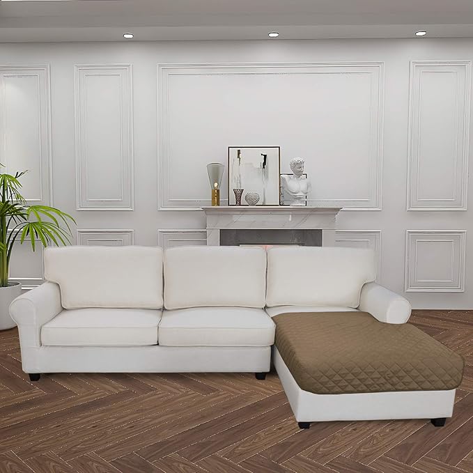 Easy-Going Sectional Couch Covers for Dogs L Shape Sofa Cover Reversible Sofa Slipcover Chaise Lounge Cover Furniture Protector Cover for Pets Dog Cat (42 x 68 inches, Camel/Camel)