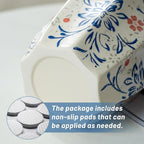 9.5 Inch Vintage Ceramic Vase, Chinoiserie Flower Vases Decorative Antique Vases for Home Decor, Rustic Blue and Pink Porcelain Vase Farmhouse Shelf Table Centerpieces Decor