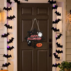 Halloween Party decorations - Welcome Sign for Front Door,Rustic Round Wood Wreaths for Outdoor Outside,Spider Web Garland Porch Ghost Decor for Party Favors Supplies | Halloween Decor for Wall Indoor