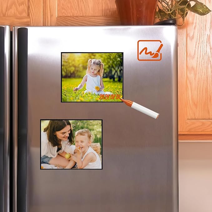 CRUGLA 18 Packs 8x10 Magnetic Picture Frames for Refrigerator, 8x10 Magnetic Sheet with Self-Adhesive Backing, 8 by 10 Magnet Frame with 3M Adhesive Pad for Glass Window Door Cubicle Tile Wall