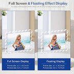 2Pack Acrylic Magnetic Photo Frame 5x7 Inch - Sleek Scalloped Design, 10+10mm Thick Crystal Clear Block, Freestanding Double-Sided Magnet |Trendy Home Gift (2 Pack, 5X7)