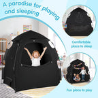 Blackout Tent for Pack and Play - One-Click Opening Pack N Play Blackout Cover - Black Out Tent for Sleep Pod & Mini Crib, Breathable Crib Blackout Cover Block 95% Light