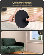 EDISHINE Helix LED Floor Lamp, 56" Tall Pole Lamps 2700K-6000K Dimmable, Remote Control & Foot Switch, Modern Minimalist Standing Corner Lights for Bedroom, Living Room, Office, Gold