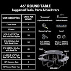 Coated Outdoor Furniture Heavy-Duty Portable Outdoor Picnic Table with Umbrella Hole, Expanded Metal Commercial-Grade Patio Dining Furniture Made in America (46" Round Top, Textured Green)