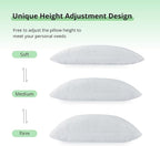 Comfort Shredded Memory Foam Pillows, Adjustable Bed Pillows for Side, Back or Stomach Sleepers, Neck Pillows for Sleeping, Queen Size Pillow with Removable Cover (2 Pack, Adjustable)