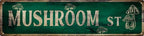 Vintage Tin Sign Retro Metal Mushroom St Signs Stylish Wall Art Plaques for Home Decor Bathroom Kitchen House and Gothic Wall Decor or as a Unique Poster 16x4 in