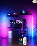 RGB Corner Floor Lamp, 65" Color Changing Modern Corner Lamp with APP Control, Modern LED Lamp with 16 Million Colors & Music Sync for Living Rooms, Bedrooms, and Gaming Rooms