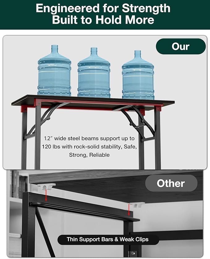 Frylr Small Folding Computer Desk – Portable 55.1 Inch Foldable Laptop Table, Collapsible and Compact for Easy and Fast Setup, Lightweight for Small Spaces, Home Craft and Study Use, Charcoal Wenge