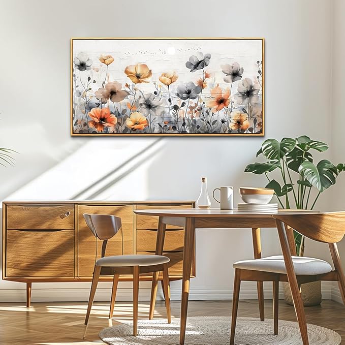 ZUITINGHUA Wood Framed Canvas Wall Art For Living Room Wall Decor For Bedroom Office Wall Decorations Flowers Landscape Paintings Farmhouse Pictures Artwork Room Aesthetic Home Decor 20x40 In