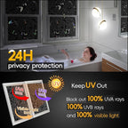 Total Blackout Window Privacy Film Decorative Static Cling with Tools, Room Darkening Window Tint for Home, Black Out Window Cover Replacement Window Curtains Window Blinds,29.5"" by 157.4""