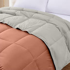 Modern Threads Down Alternative Reversible Comforter Orange Rust/Beige Queen