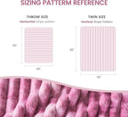 Cozy Bliss Faux Fur Throw Blanket for Couch, Cozy Warm Plush Striped Blanket for Sofa Bedroom Living Room,50 * 60 Inches Tie-dye Pink