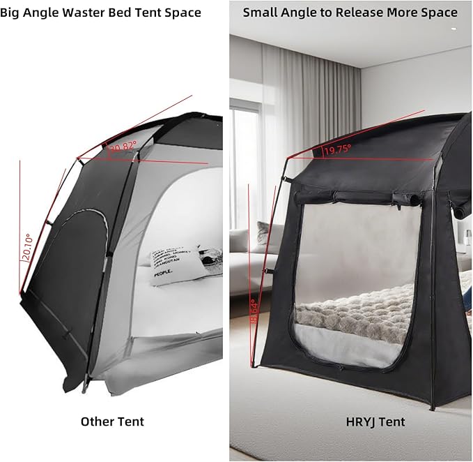 Privacy Blackout Sleep Bed Tent for Adults Kids Portable Bed Canopy Lightweight Breathable Mesh Windows Tents