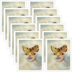 CRUGLA 12 Packs 8.5x11 Magnetic Picture Frames for Refrigerator Locker, 8.5 by 11 Photo Certificate Document Frame Bulk, Peel and Stick Kids Artwork Holders for Fridge Dishwasher Whiteboard