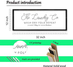 ZZJJHYWGQ Laundry Room Wall Decor 32"×12" Large Farmhouse Laundry Today Or Naked Tomorrow Wash Dry Fold Repeat Funny Vintage Sign Quote Humorous Art (Black)