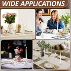 24 Pcs Taper Glass Candlestick Holders, Small Candle Stick Holder Wedding Decor Table Centerpiece Bulk for Christmas Party Living Room Dinner Home Bridal Showers Decorations