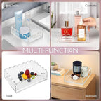 5x7in Acrylic Scalloped Tray with Magnetic Mat, Acrylic Picture Frames Fits 4x6 Photos & Smaller with Floating Effect, Freestanding Desktop Display for Livingroom, Bedroom, Office,...