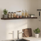 Floating Shelves for Wall, 55"W x 9.3"D x 1.5"H, Long Wooden Wall Mounted Display Shelves with Invisible Brackets for Living Room, Bedroom, Bathroom, Kitchen Decor and Storage, Set of 1, Walnut