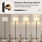 Floor Lamp for Bedroom,Modern Floor Lamp for Living Room,Standing Lamp with Marble Base,Tall Standing Lamp for Bedroom,Reading,Office & Kids' Room,LED Bulb Included(Black)