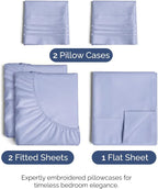 Split King Size 5 Piece Sheet Set - Comfy Breathable & Cooling Bed Sheets Set - Hotel Luxury Bedding for Women, Men, Kids, Teens, Boys & Girls - Deep Pockets, Soft, Wrinkle Free - Oeko-Tex - Lavender