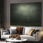 SIGNWIN 60"x72" Extra Large Framed Wall Art Moody Green Abstract Cloudscape, Minimalist Atmospheric Print for Home Living Room Bedroom Decor (Frame Assembly Required)