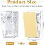 30 Pieces Self-Adhesive Clips Wall Tapestry Clips Sticky Plastic Photo Small Hanging Spring for Poster Photo Wall Teacher Student Home Applications(Clear)