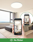 2PACK Flush Mount LED Ceiling Light Fixture Black, 15.8Inch 36Watt, Dimmable & 3000K-4500K-6000K 3 Color Selectable Ceiling Lamp 4000LM Low Profile Ceiling Light for Kitchen Bedroom Hallway, White