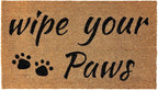 KANKUN Coco Coir Door Mat with Heavy Duty Backing, Welcome Doormat (17" x 30"), Doormat Entrance (Wipe Your Paws)