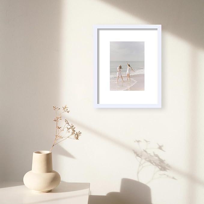 12 Packs 8x10 Picture Frames, Display 5x7 with Mat or 8x10 Without Mat, Gallery Wall Frame Set, 8 by 10 Frames Bulk Set of 12 Collage Wall Decor Photo Frames Set for Wall and Tabletop, White