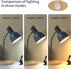 Table Lamp,Wooden Adjustable Desk Lamp,Dorm Lamp&Bedside Lamp for Living Room, Bedroom, Kids Room (Grey)