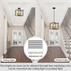 ANKYLHUA Black Gold Chandelier,6-Lights Ceiling Light Fixture E12,Adjustable Hight Pendant Lights Kitchen Island,Chandeliers for Dining Room,Bedroom,Entryway,Foyer