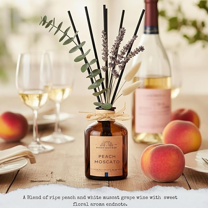 Reed Diffusers - Oil Sticks Diffuser Set with Real Dried Flowers - Reed Diffusers for Home, Bathroom & Office | Air Freshener Fragrance Sticks for Shelf Decor & Gifts by Le Petit Jardin & Co.