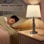 Table Lamps for Bedrooms Set of 2 - Touch Bedside Lamps with USB C+A Ports - 3 Way Dimmable Nightstand Lamps for End Tables Farmhouse Night Stand Lamps for Living Room Bed Side Guest Room