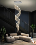 Chandeliers for Living Room 38-Lights Modern Crystal Light Extra Large Chandelier Light Fixture Entryway Foyer High Ceiling Chandelier Lighting with Sloping Ceiling