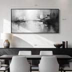 Framed Extra Large Black and White Abstract Canvas Wall Art, Modern Minimalist Horizontal Prints Painting Artwork for Walls, Black Grey Pictures Wall Decor for Living Room Hallway Bedroom Office 30x60 In