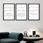 FZMHASLWW The Lord Your God Is Good Sign Bible Verses Wall Decor 24"X16" Set of 3 Christian Scripture Prayer Inspirational Motivational Quotes Family Framed Wall Art (Black)