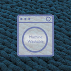 Bigacogo Chunky Knit Throw Blanket for Couch, 40x80 inches, 100% Hand Knitted with Thick Jumbo Chenille Yarn, Cozy Soft Large Rope Knot Cable Crochet Blankets for Sofa Bed Living Room, Deep Sea Blue