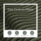 Boneless Sectional Cloud Couch Sofa for Living Room, 112" L-Shaped Modular Modern Lounge Sleeper Green Couches with Chaise, No Assemble, Cordury Compression Upholstered Sofas