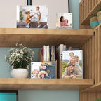 6x8 Acrylic Picture Frames, 20mm Thick Clear Frameless Magnetic Photo Frames, Double Sided Transparent Square Frame Gift for Desktop Display(3 Pack)