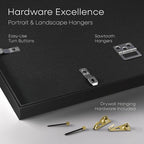 Homeforia 5.5 x 8.5 Business License Frame Black, High End Metal 5.5x8.5 Certificate Frames, 8.5x5.5 Document Frames for Wall or Tabletop, 5.5 by 8.5 Picture Frames, Tempered Glass, Wall Kit, Set of 1