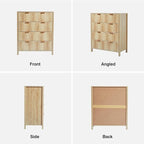 XUZENEST4 Drawer Double Dressers for Bedroom with Waveform Fluted Panel Design, Modern Wide Chest of Drawers,Wood Storage Dresser Chest of Drawers for Bedroom Living Room Hallway Closet,Natural 2 Sets