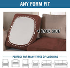 H.VERSAILTEX Velvet Stretch Couch Cushion Cover Plush Cushion Slipcover for Chair Cushion Furniture Protector Seat Cushion Sofa Cover (1 Piece Armchair Cushion Covers, Burnt Brick)