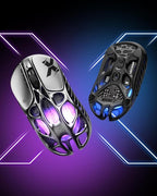 GravaStar Mercury X Wireless Gaming Mouse – 32,000 DPI PAW 3950 Sensor, 1000Hz Polling Rate, Only 49g, Magnesium Alloy Hollow Frame, RGB Lighting, 5 Programmable Buttons