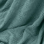 Simple&Opulence 100% Cotton Throw Blanket for Bed, Couch, Boho Luxury Geometric Knit Woven Blanket with Tassels Soft Lightweight Cozy Breathable, Vintage Farmhouse Decoration for All-Season(Green)