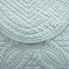 Calla Angel Sage Garden Luxury Pure Cotton Quilt, King, Light Aqua