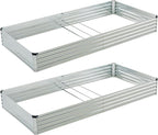 8x4x1ft(2 Pack) Galvanized Raised Garden Bed,Outdoor Planter Box Metal Patio Kit Planting Bed for Vegetables Flowers Herb,Silver