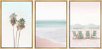 SIGNWIN Framed Canvas Print Wall Art Set Retro Vintage Pastel Tropical Island Beach Nature Wilderness Photography Modern Art Landscape Relax/Calm for Living Room, Bedroom, Office - 24"x36"x3 Natural